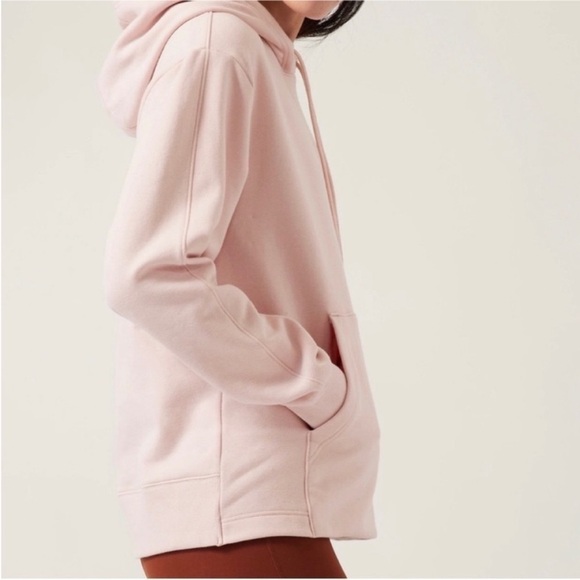 Athleta Retroplush II Hoodie Orchid Pink Pullover Sweatshirt - Picture 2 of 12